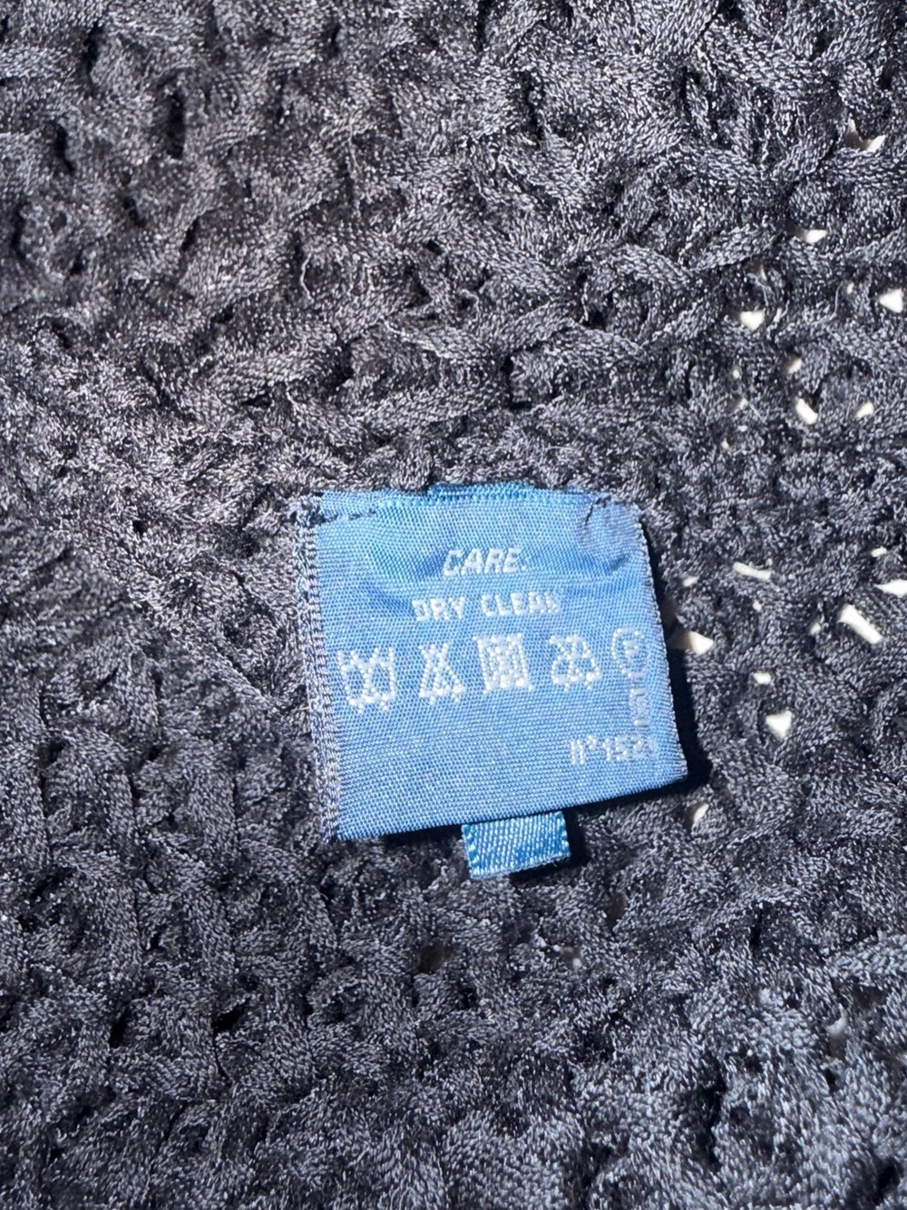 Ralph Lauren Blue Label Linen Blend Open Knit Poncho Sweater Black Size L - Picture 5 of 5